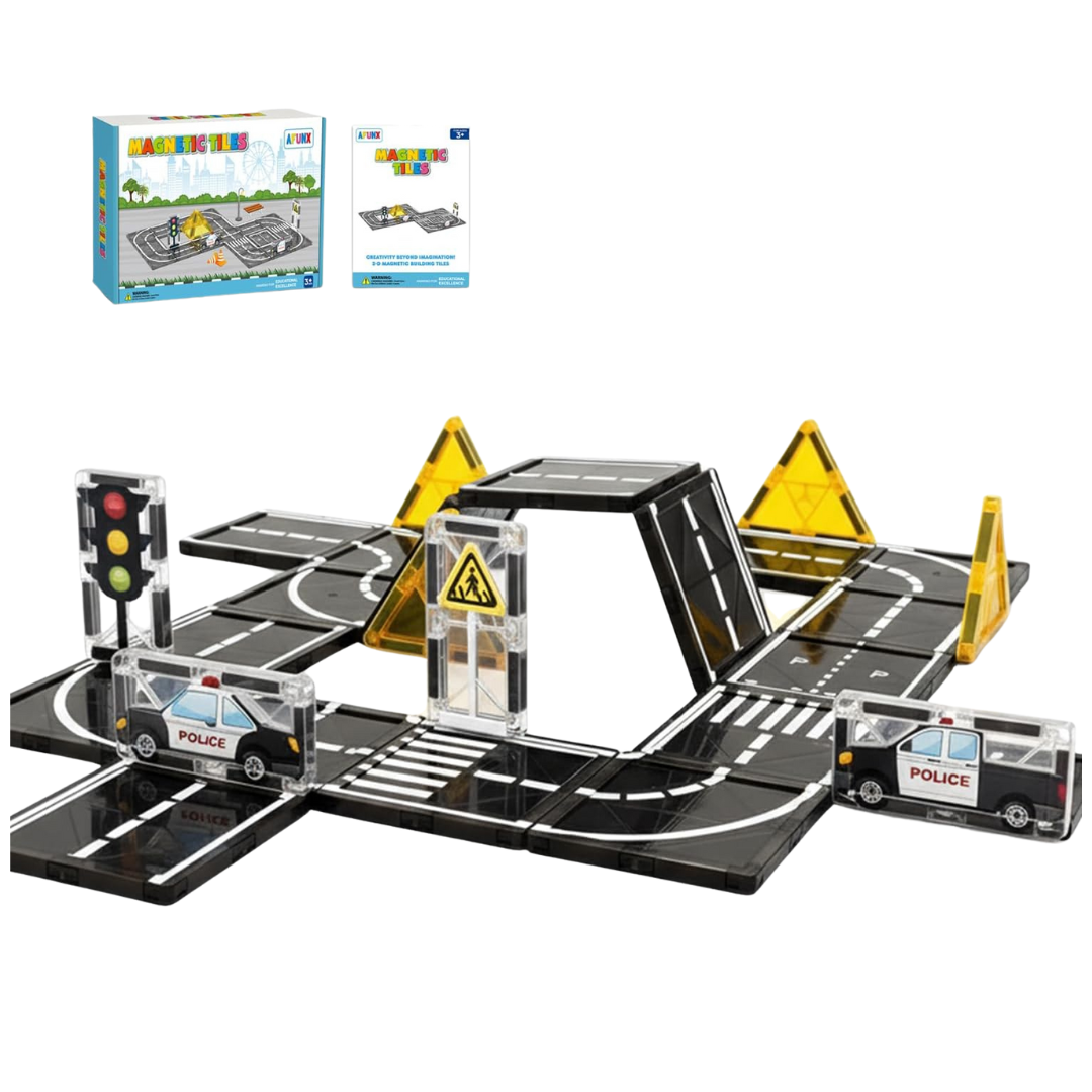 Afunx STEM Learning Magnetic Tiles Road Expansion Set