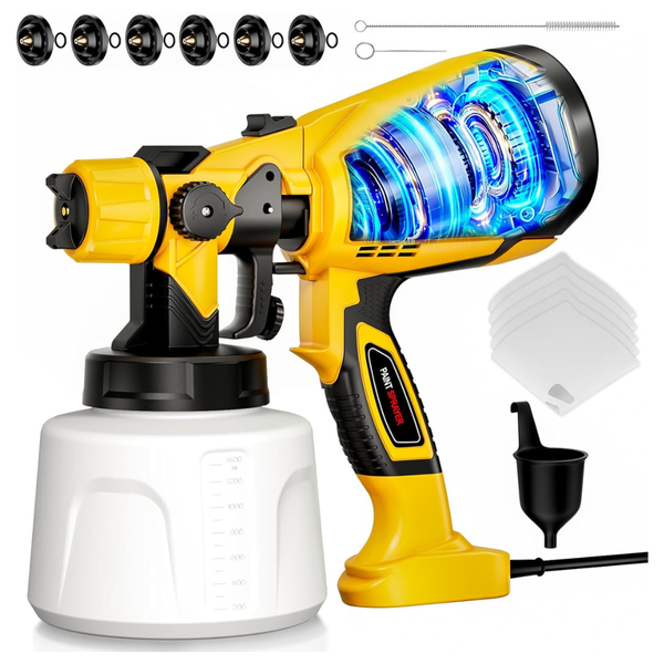 1000W HVLP Paint Sprayer With 6 Brass Nozzles