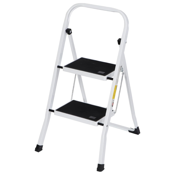 2 Step Stool Ergonomic Foldable 300 LBS Capacity Ladder