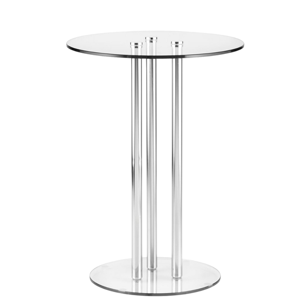 16" iDesign Milan Glass Steel Drink Table