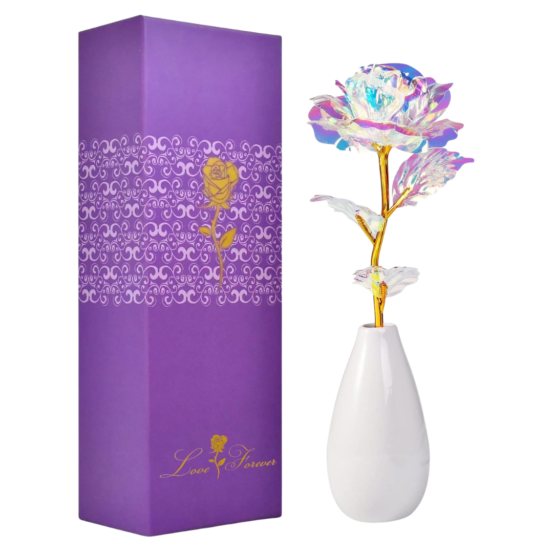 Tmacker Artificial Rose Flowers With Vase