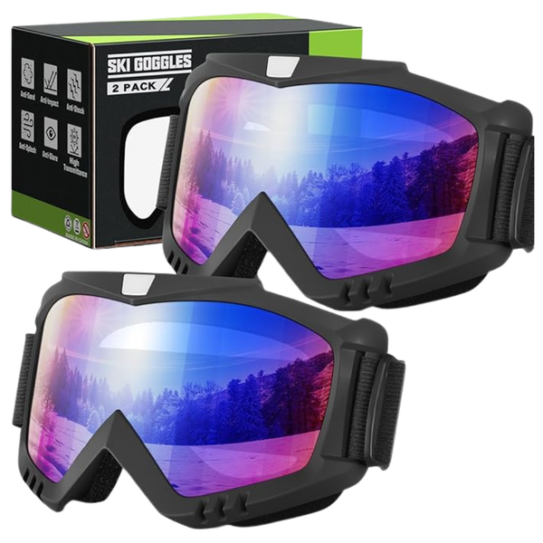 2-Pack Unisex Ski & Snowboard Goggles