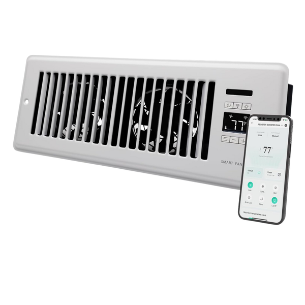 4" x 10" Howeall Smart Register Booster Fan W/ Wi-FI App Control
