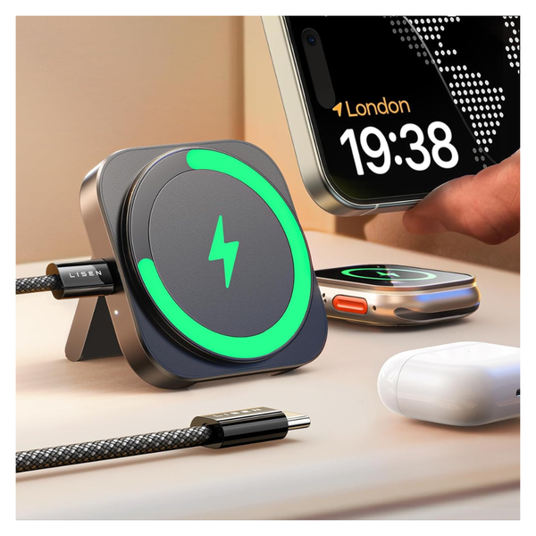 Lisen Magsafe Magnetic Charger Stand (Black)