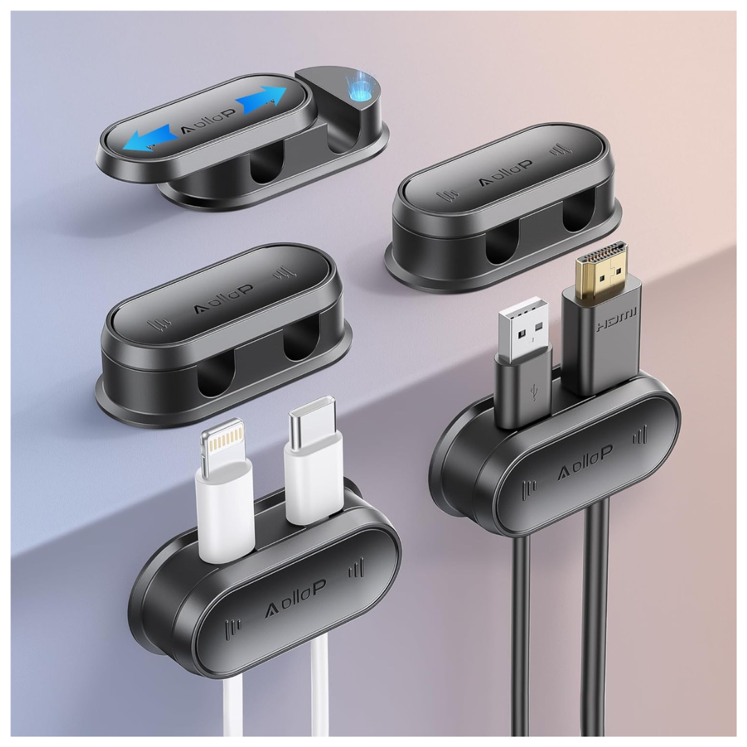 5-Pack Aollop 10 Hole Cord Organizer Cable Clips