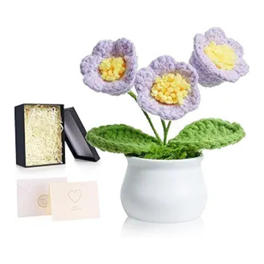 Light Purple Crocheted Handmade Knitted Flower