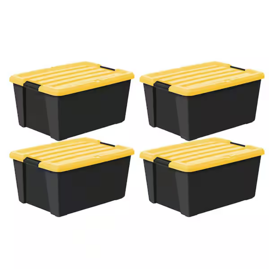 4-Pack IRIS 45 qt. /11.25 Gal. Plastic Storage Bins with Lids