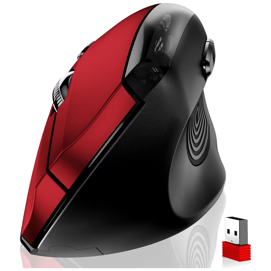 2.4G Optical Wireless Ergonomic Mouse with USB Receiver