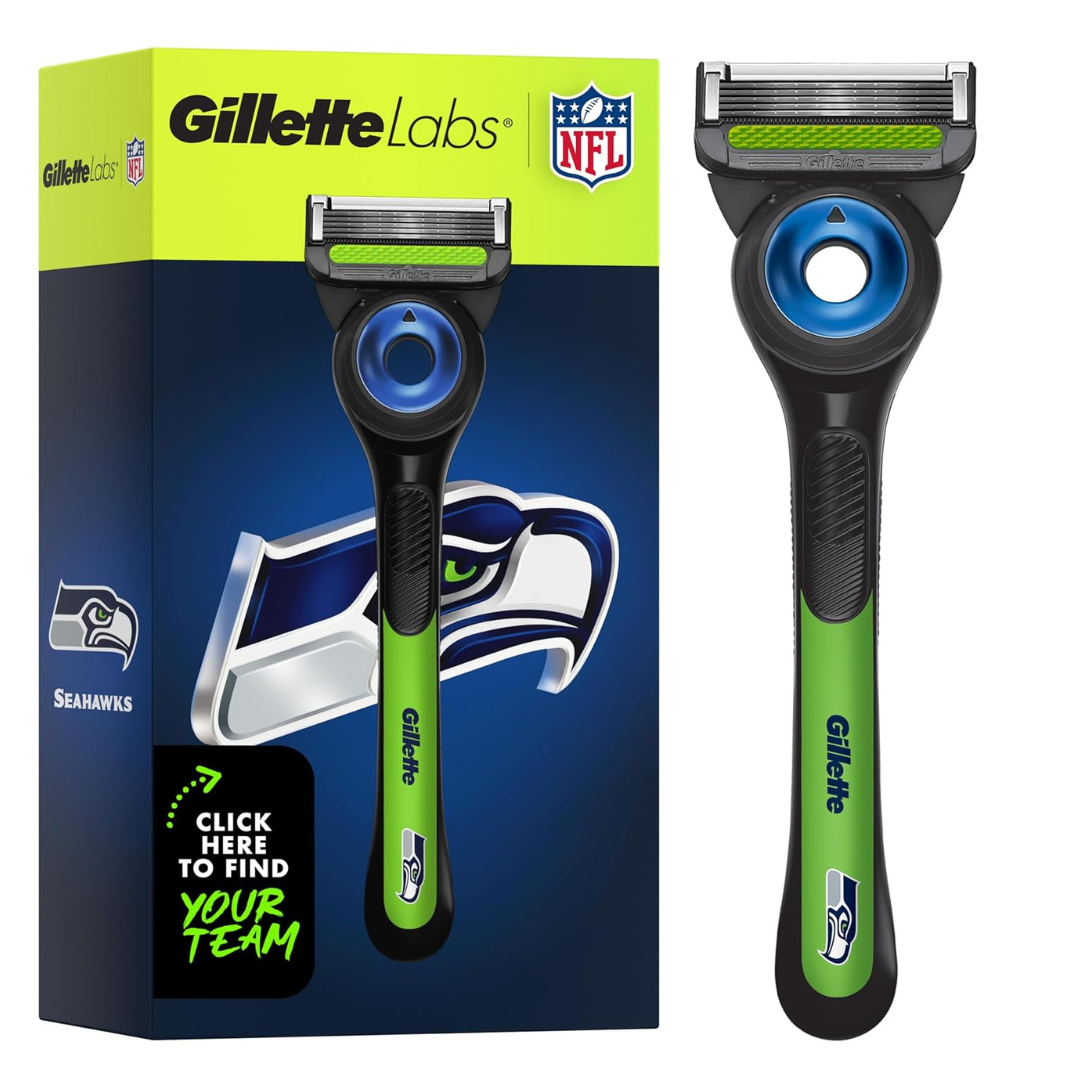 Gillette Labs Special NFL Seahawks Edition Razor with 4 Refills and Stand