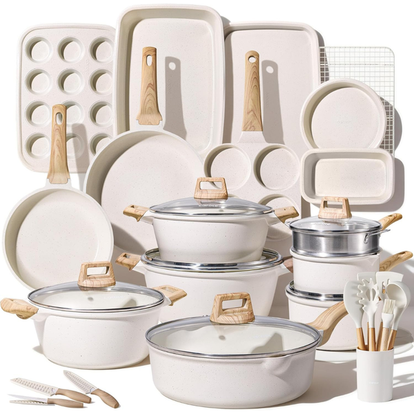 44-Pieces CAROTE Pots and Pan Nonstick Cookware Sets