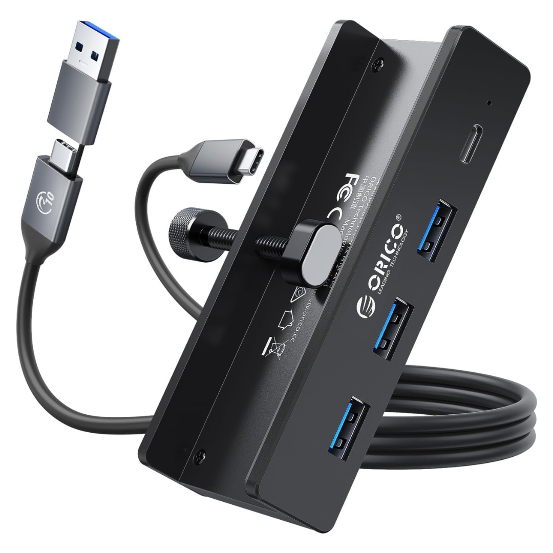 ORICO Desk-Mount 3-Port USB-A / 1-Port USB-C 3.0 Hub