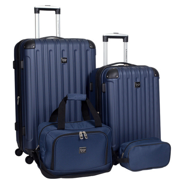 4-Piece Travelers Club Hard Side Travel Spinner Luggage Set