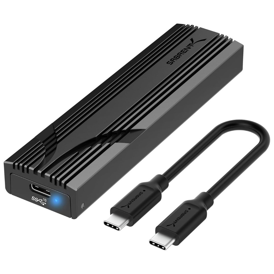 SABRENT 10Gbps USB-C NVMe External M.2 NVMe SSD Drive Enclosure