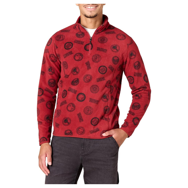 Disney Men's Polar Fleece Quarter-Zip Mock Jackets