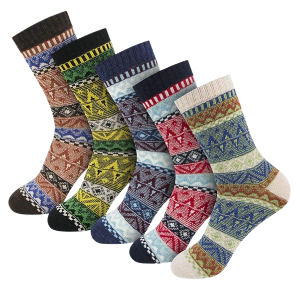 5-Pairs FYC Women's Thick Soft Wool Cozy Winter Warm Crew Socks (Various)