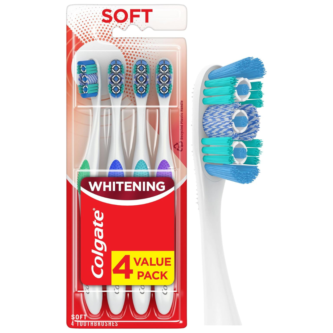 4-Count Colgate 360 Optic White Whitening Toothbrush