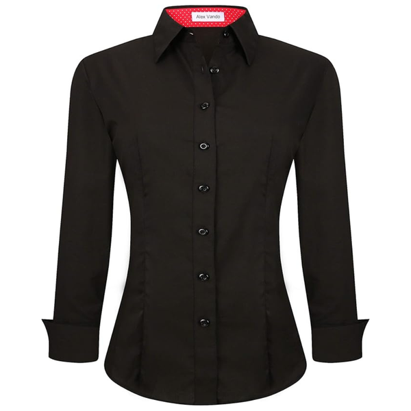Women's Wrinkle Free Regular Fit Long Sleeve Stretch Shirts
