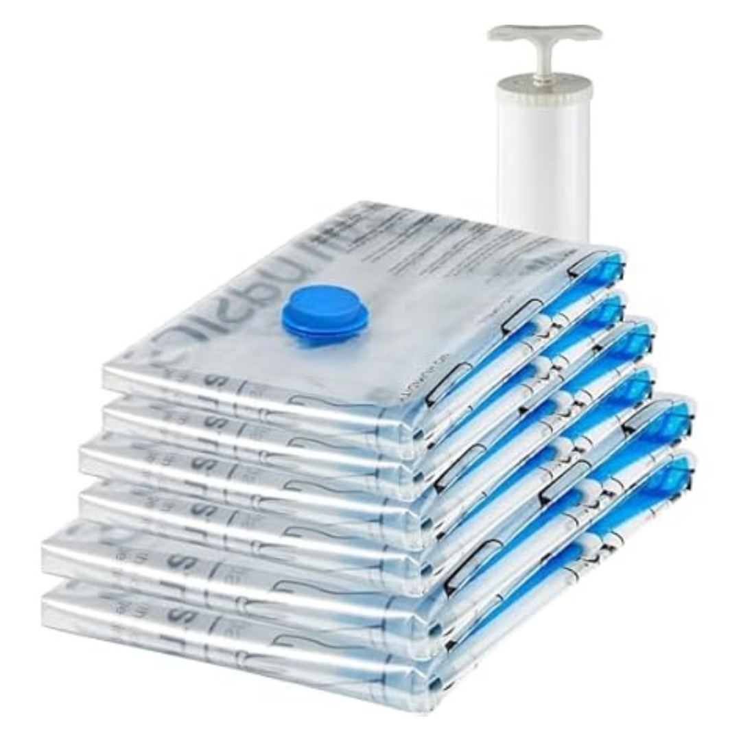 6-Pack Amazon Basics Vacuum Compression Storage Bags With Hand Pump