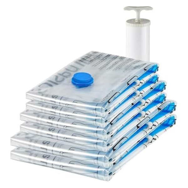 6-Pack Amazon Basics Vacuum Compression Storage Bags With Hand Pump