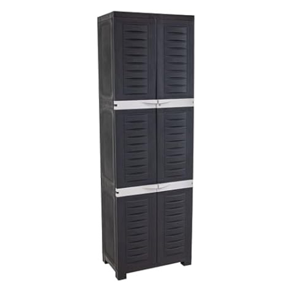 72"H Sunnydaze Resin Garage Storage Cabinet With Doors & Shelves