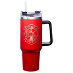 40oz Spoontiques Fire Etched Stainless Steel Travel Mug