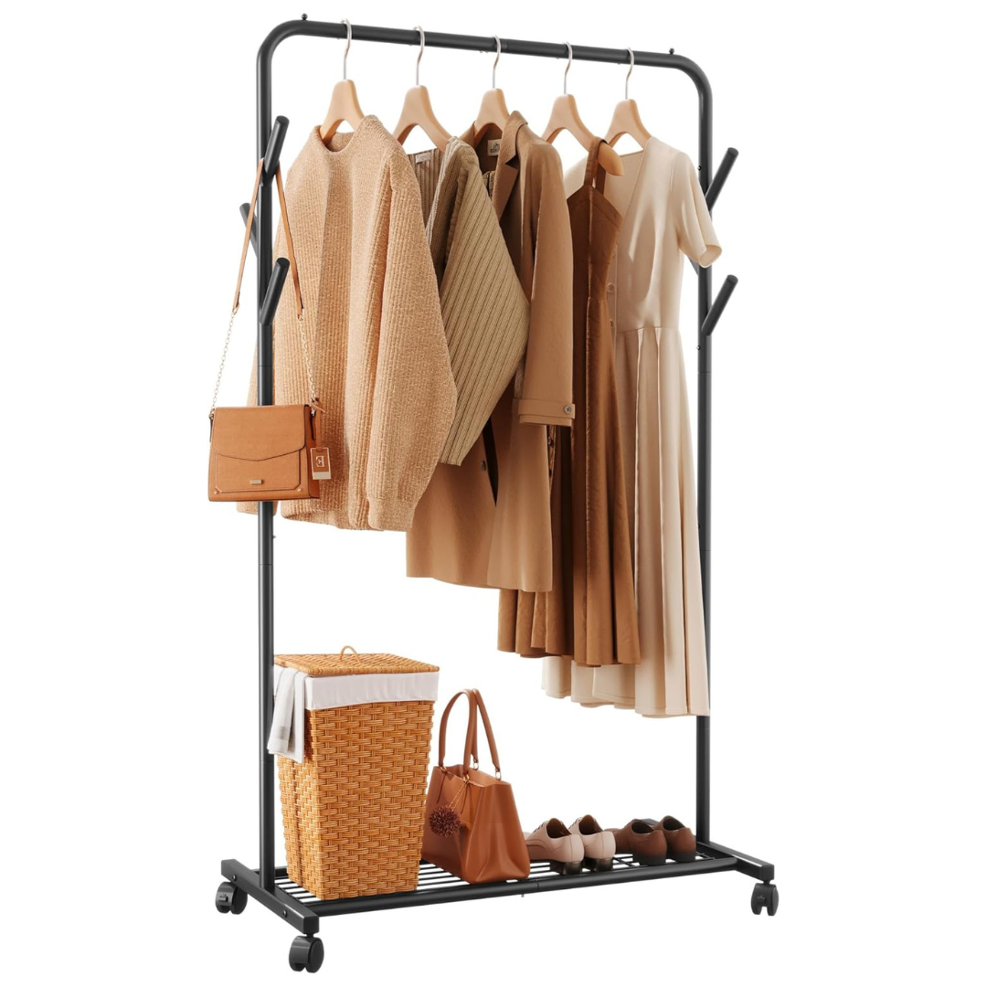 Sakugi Portable Wardrobe Rack With 6 Side Rods