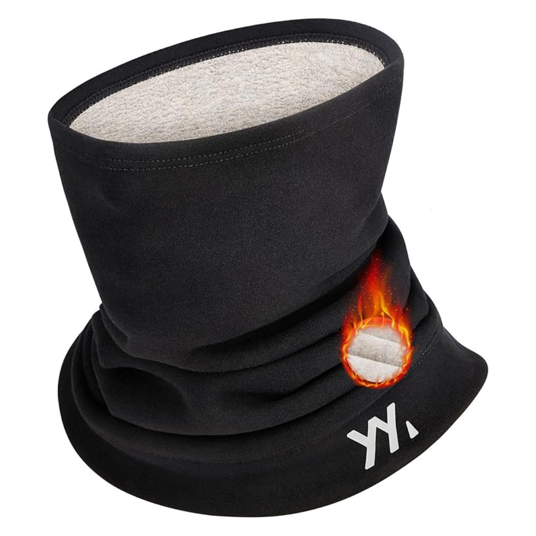 Windproof Winter Wool Neck Gaiter With Fleece Lining