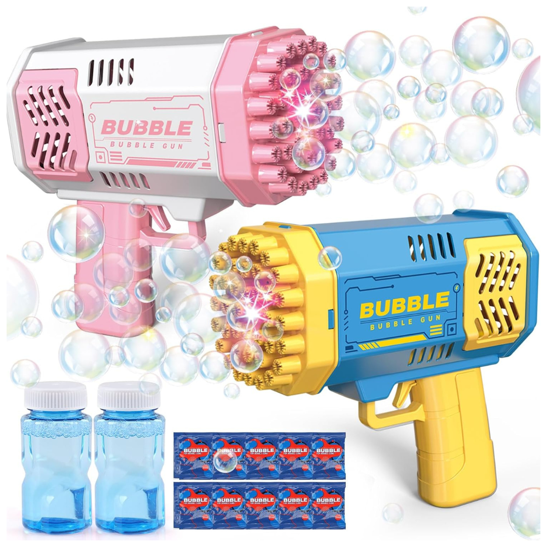 2-Pack Bubble Machine For Kids With Bubble Solution