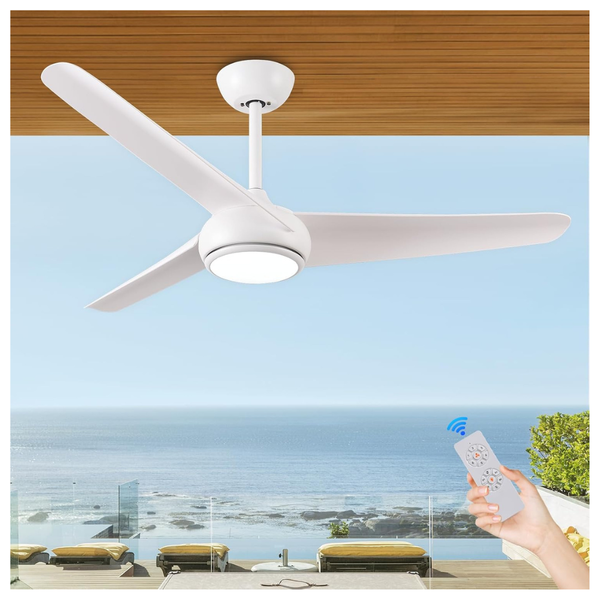 52" 6-Speeds Reversible Ceiling Fan W/ LED Lights & Remote