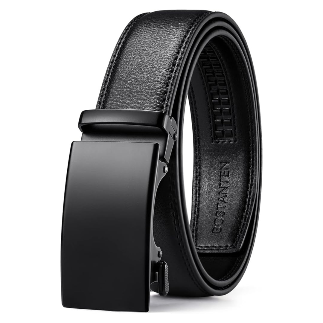 Bostanten Men's Leather Ratchet Belt With Adjustable Buckle