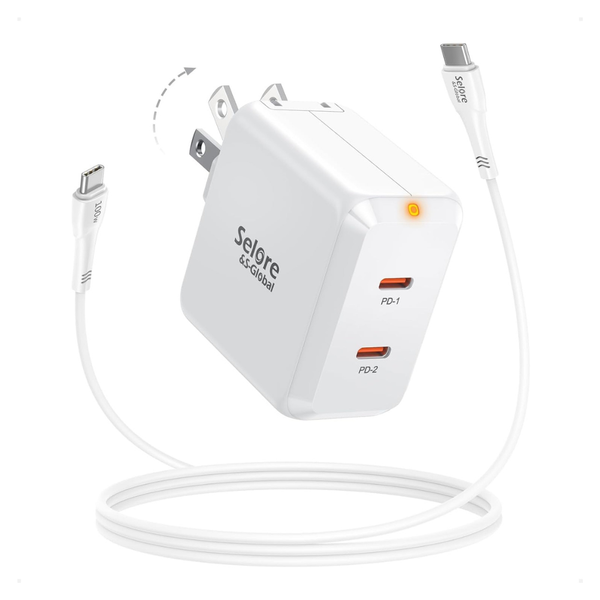 67W 2-Port GaN Fast USB-C Charger