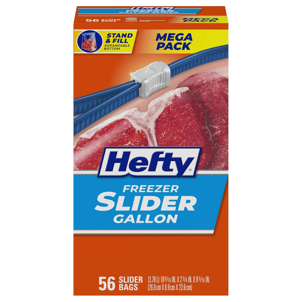 56-Count Hefty Slider Freezer Storage Bags (Gallon Size)