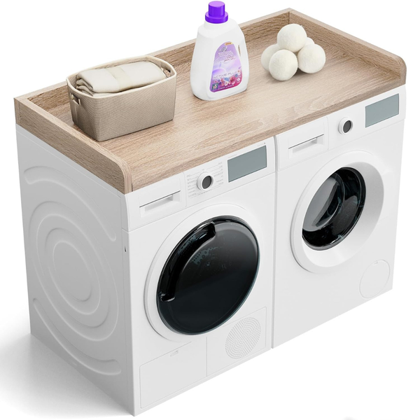 2-Tier Wood Washer Dryer Countertop Organizer