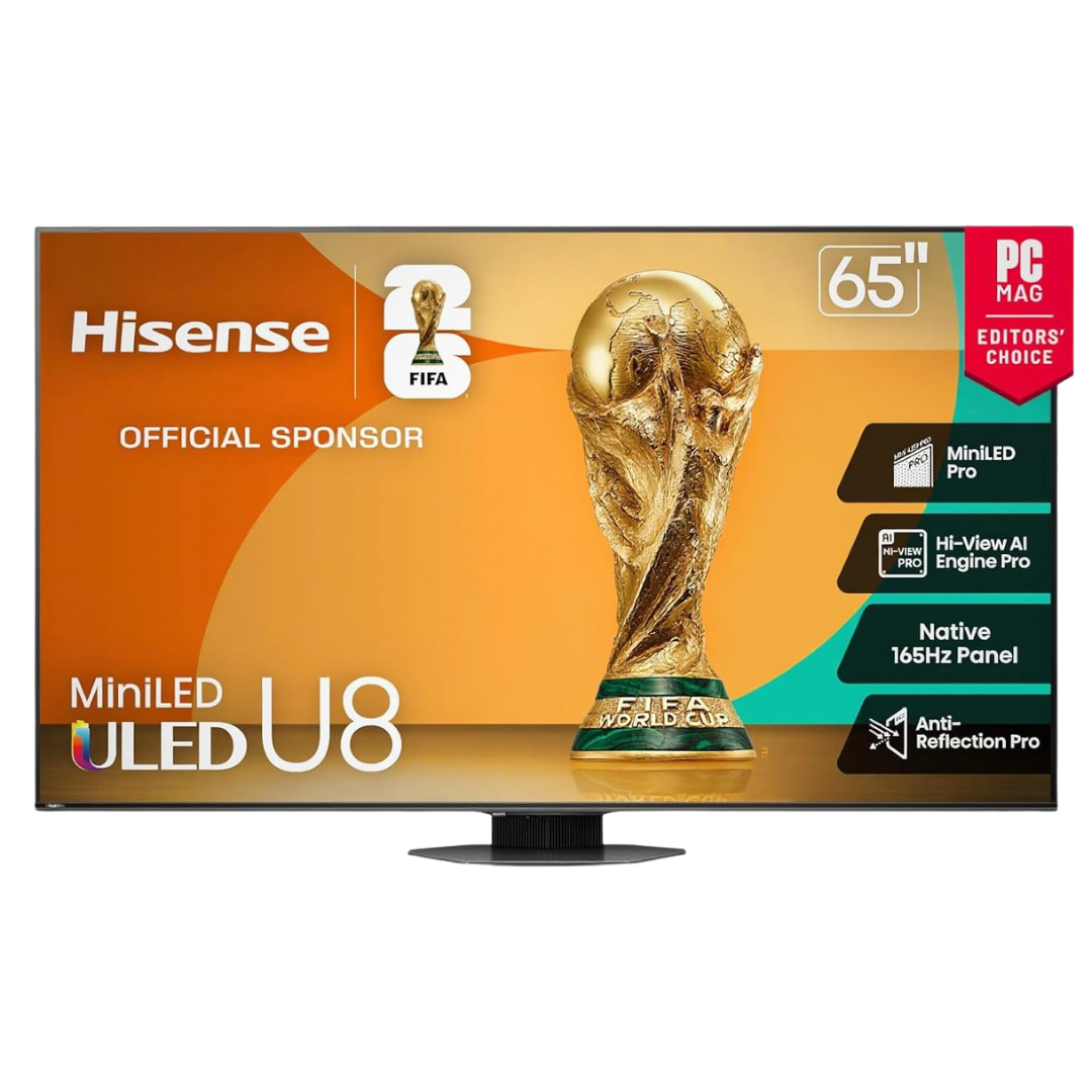 65" Hisense U8 Series 65U8QG 4K Ultra HDR Smart Mini-LED ULED Google TV