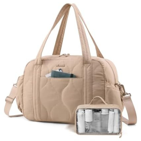 Lovevook Women's Lightweight Puffer Travel Bag With Toiletry Bag