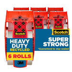 6-Count Scotch Heavy Duty Recycled Packaging Tape With Dispensers