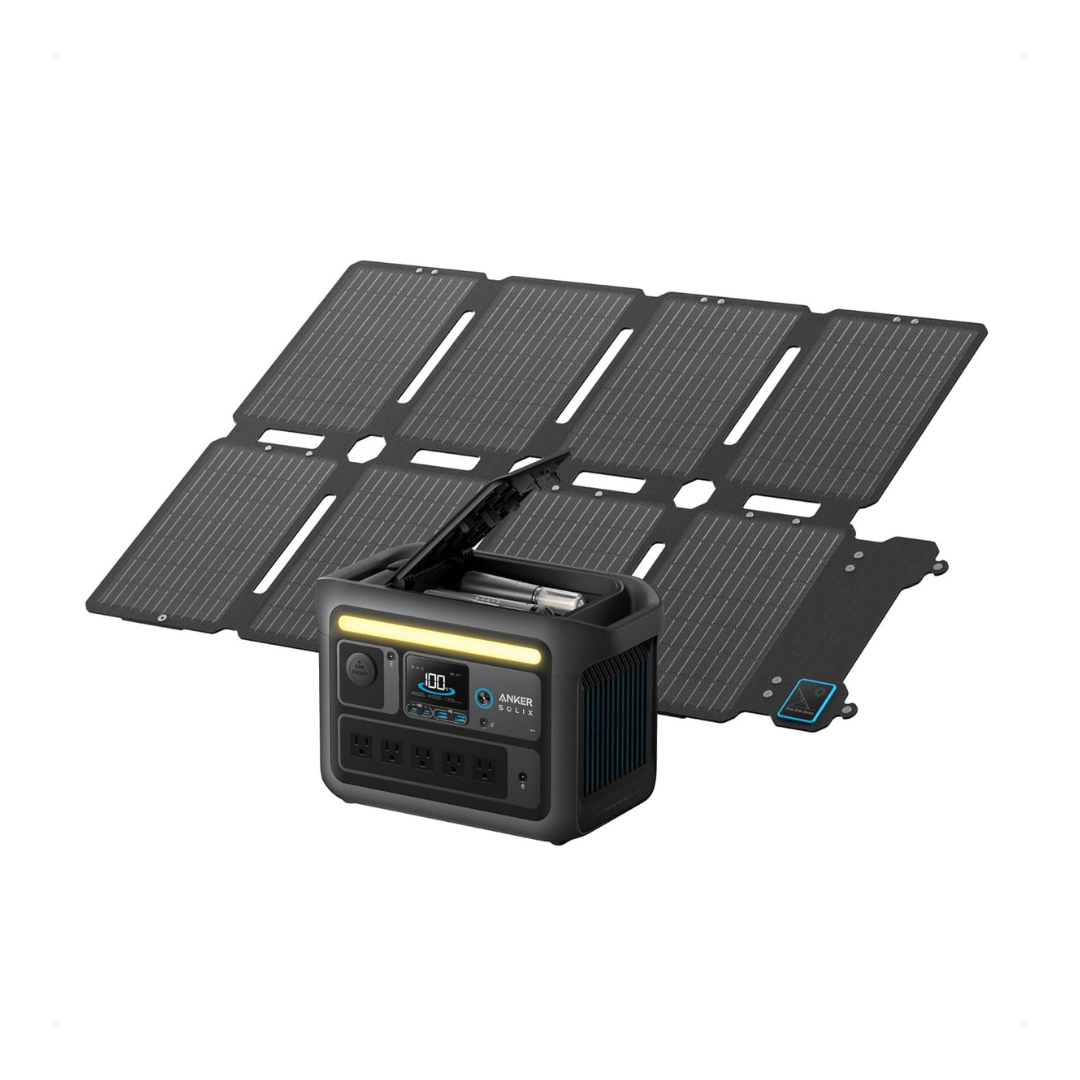 Anker SOLIX C800X 1200W Portable Power Station with 100W Solar Panel