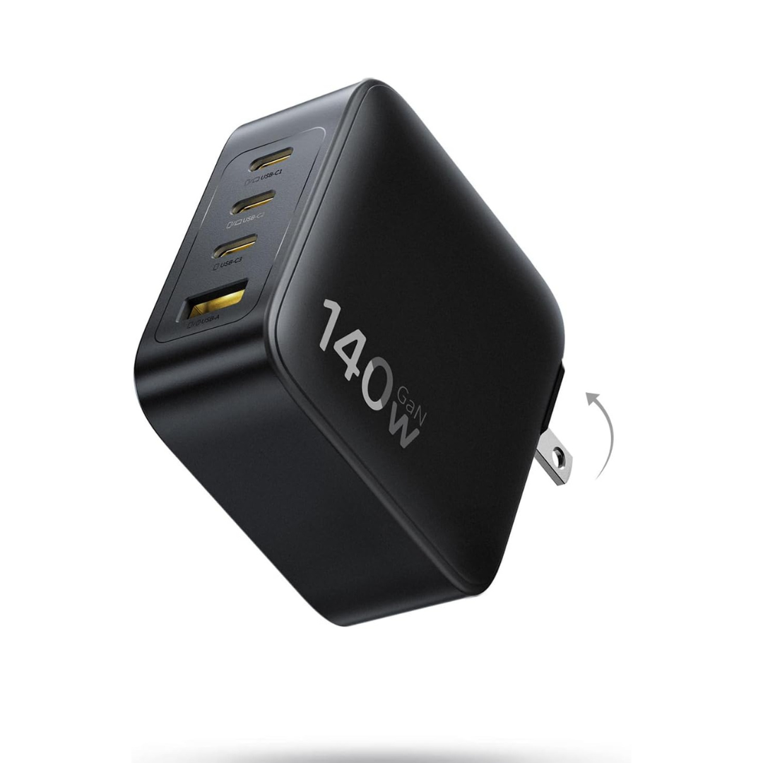 140W Baseus 4-Port PD3.1 GaN USB-C Foldable Wall Charger