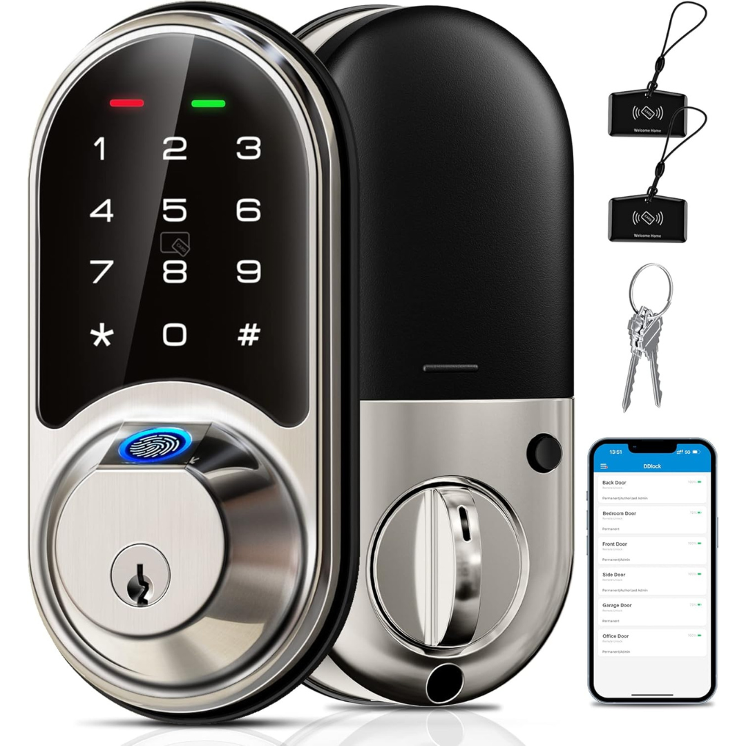 Veise RZ07 7-in-1 Keyless Entry Fingerprint Smart Lock (2 Colors)