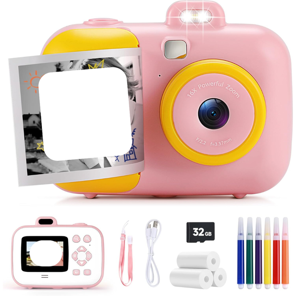 Kids Instant Camera with Print Paper
