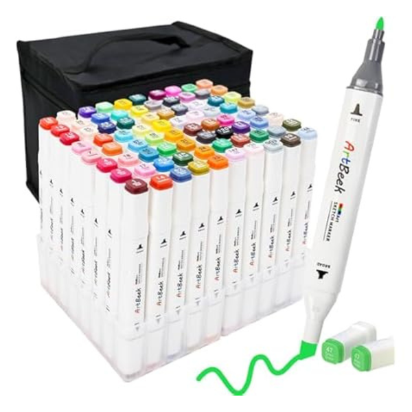 80-Count ArtBeek Coloring Alcohol Markers Set