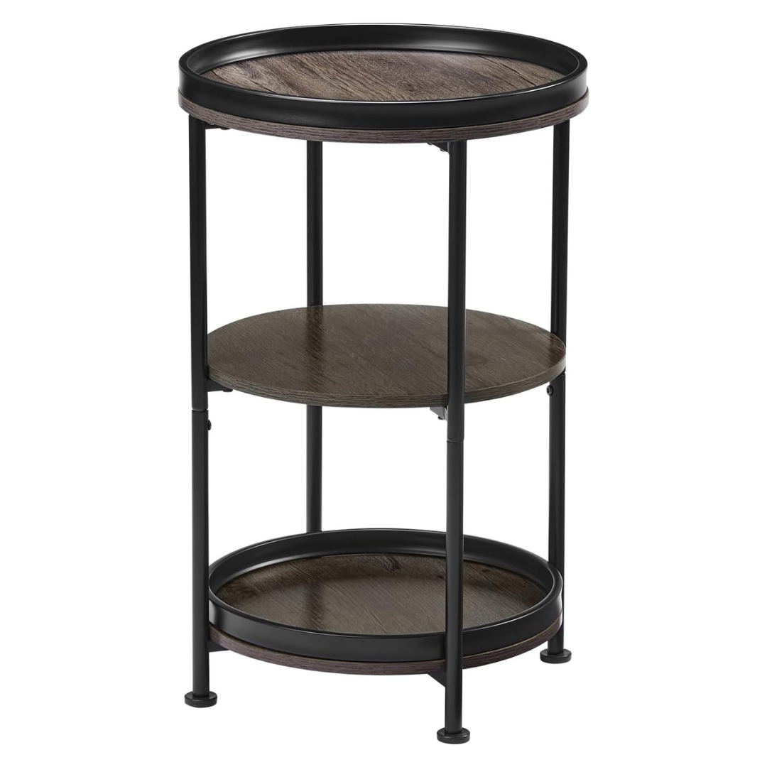 3-Tier Dulcii Steel Frame 15" Round Side Table