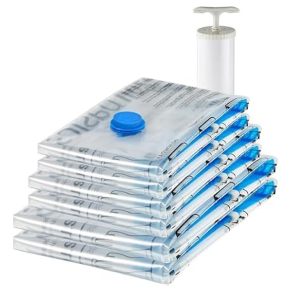 6-Pack Amazon Basics Vacuum Compression Storage Bags With Hand Pump