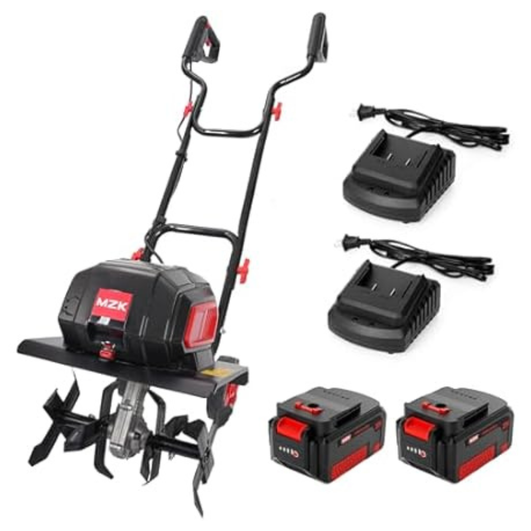 MZK 40V 12"W x 8.6"D Cordless Battery Powered Garden Rototiller