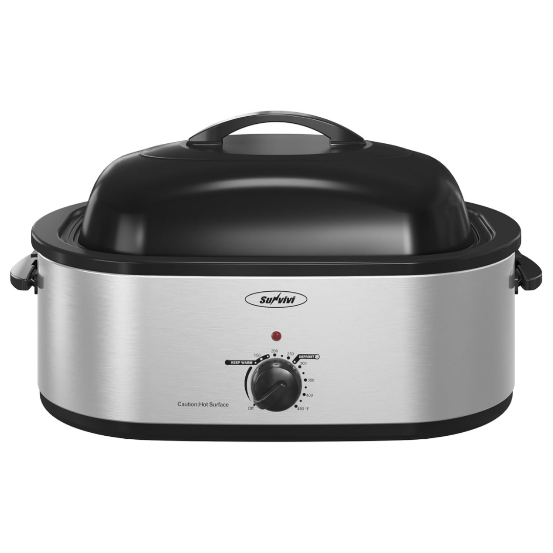 18QT Electric Large Roaster Oven With Viewing Lid