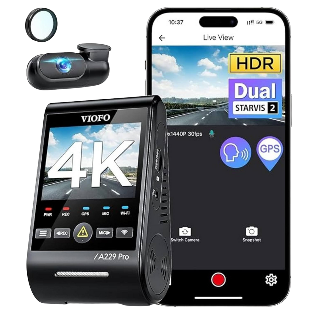 Viofo A229 Pro HDR 4K+2K Front And Rear Dash Cam