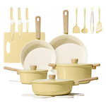 16-Piece Carote Ceramic Nonstick Pots And Pans With Knife Set