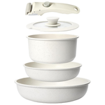 5-Pieces Nonstick Pots And Pans Set With Detachable Handle