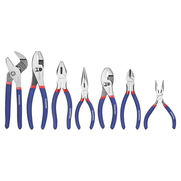 7-Piece Workpro Double Dipped Coating Non Slip Pliers Kit