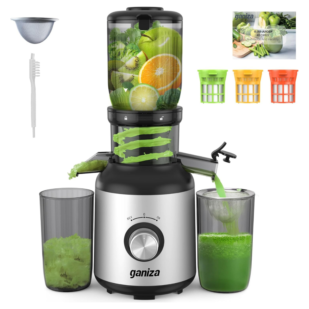 Ganiza Cold Press Juicer Machine W/ 3 Replaceable Filters